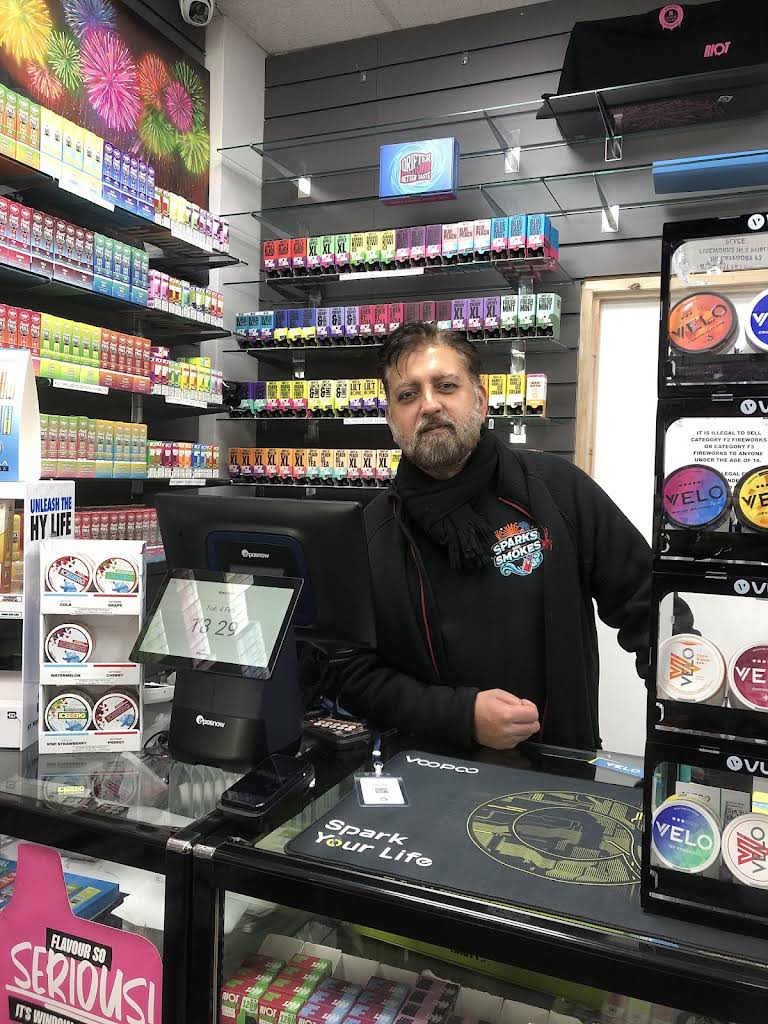 Sparks Smoke team member at the former Ilford retail store